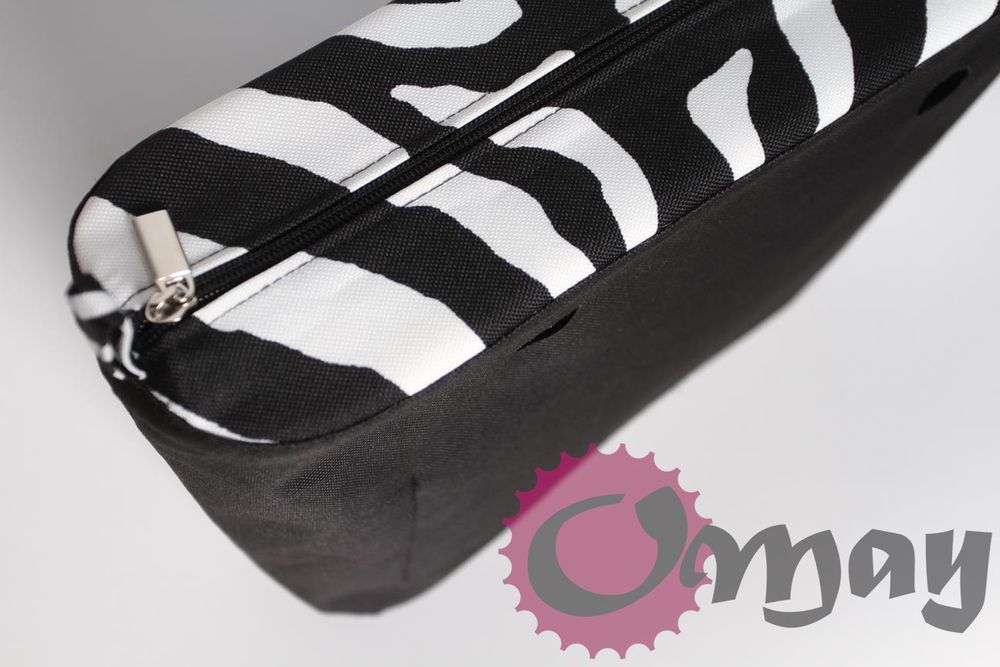 Czarny organizer +Opaska do OBAG MINI wkład zebra zeberka pasy OMAY