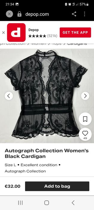 Czarna haftowana narzutka vintage