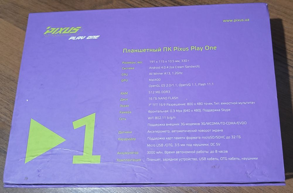 Планшетний ПК Pixus Play One