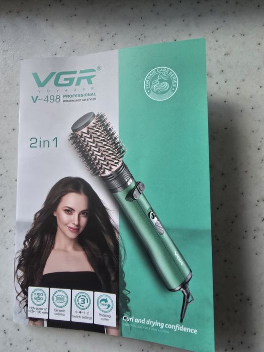 Фен щітка для волосся 2в1 обертовий стайлер браш набір для сушіння