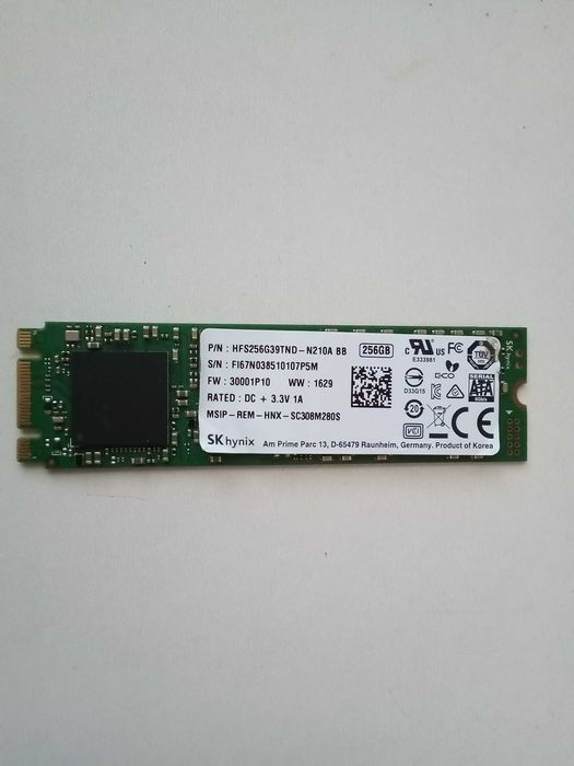 Диск SSD Micron, SKhynix 256GB, не загружає О.С.