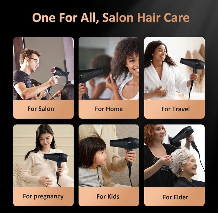 Suszarka do włosów Jolichic Professional silnik jonowy AC o mocy 2400W