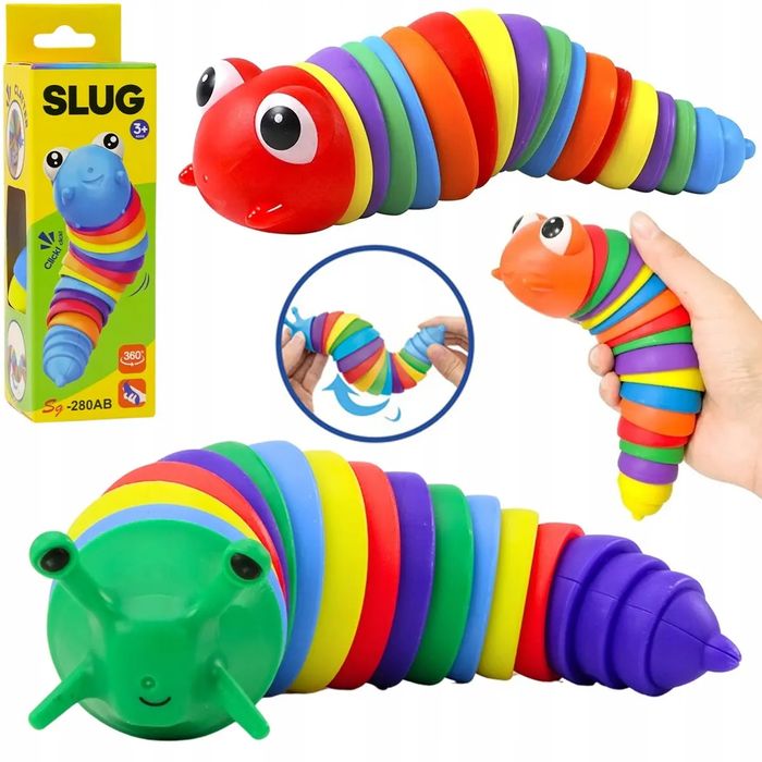 Gąsienica ślimak zabawka antystresowa sensoryczna kolorowa dla dzieci