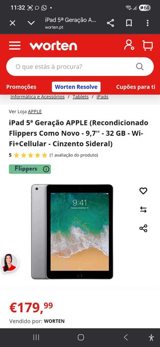 iPad 5° Geração, como novo