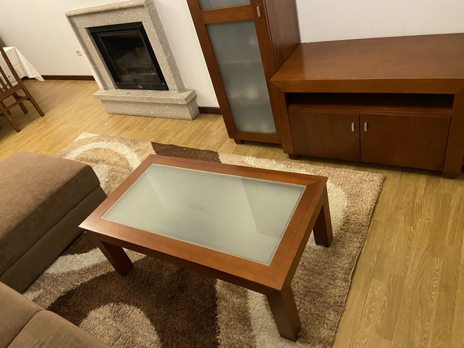 Conjunto sofa + estante/ movel tv + mesa centro