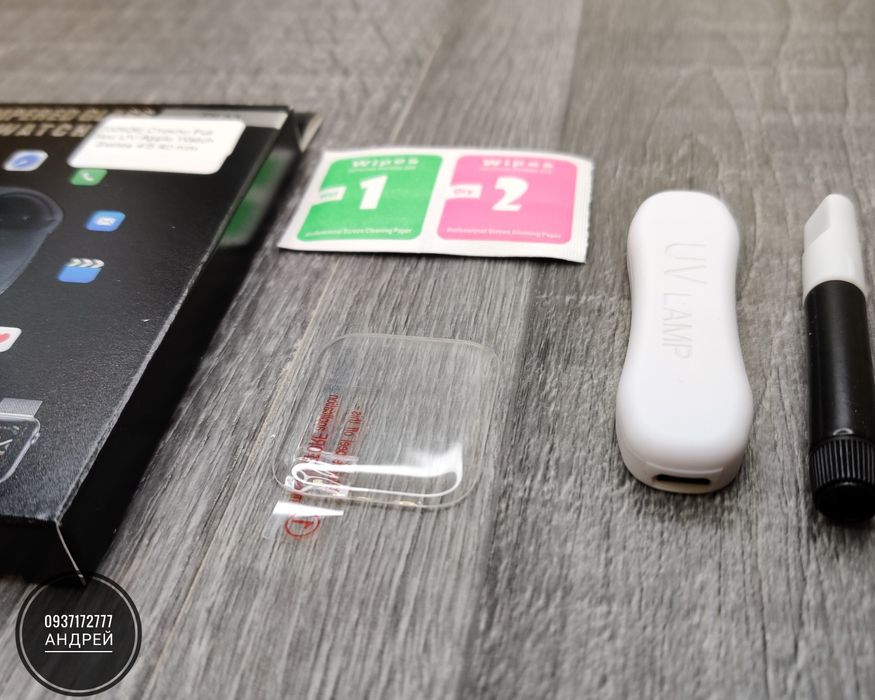 Стекло изогнутое на УФ клею Apple Watch 44/ 40 mm/ 41/ 45 мм Скло