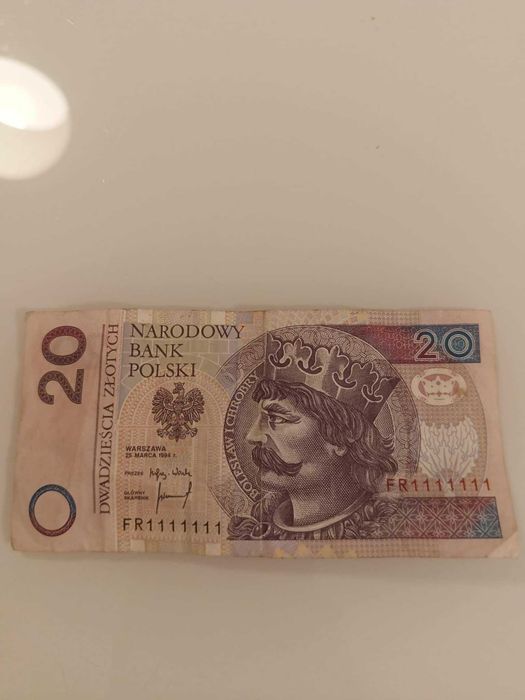 20 zł z 25 marca 1994roku, Pierwszy po denominacji o takim numerze .