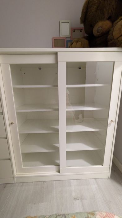 Armário/Vitrine IKEA SYVDE com portas em vidro – branco