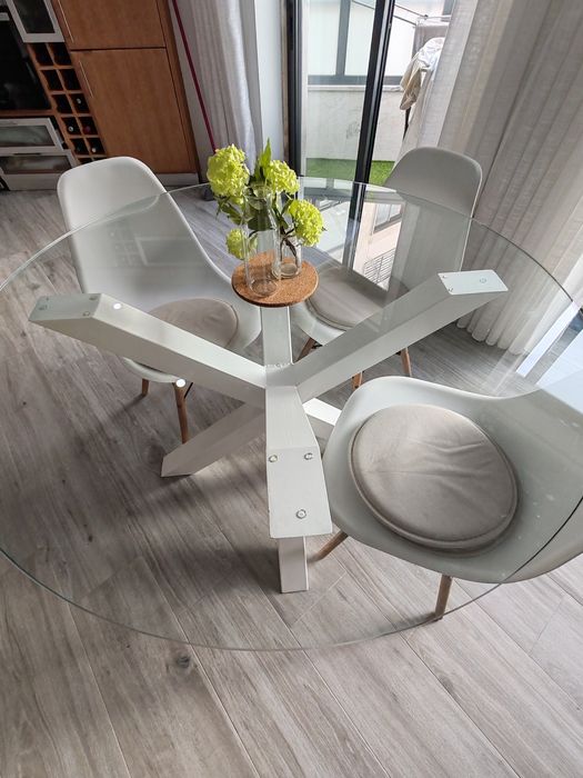 Mesa Redonda de vidro temperado