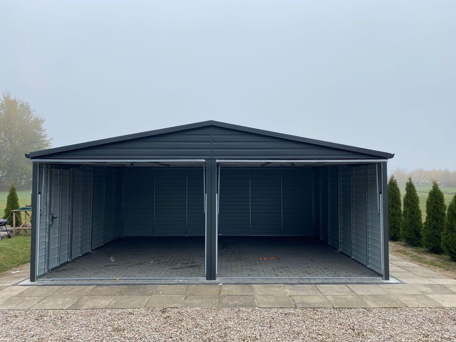 Garqż blaszany 6x5, grafit mat, antracyt, profil zamknięty. PRODUCENT.