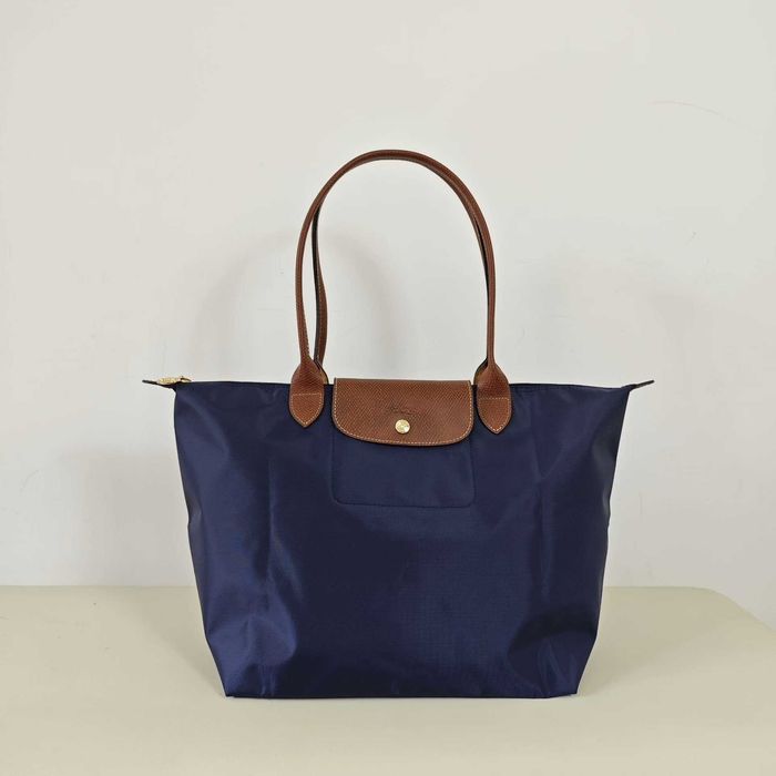 Torba Damska"Longchamp_Le_Pliage_Nylon_Skóra_Navy blue