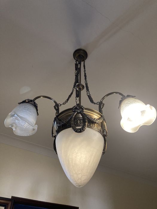 Candeeiros de teto lustre vintage ferro e Madeira