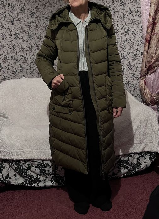 Пуховик зимний длинный б/у