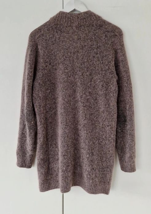 Wełniany moherowy alpaka sweter kardigan