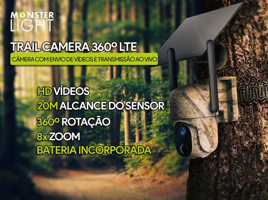 Câmera Trail 360º LTE com aplicação para telemóvel e envio de vídeos