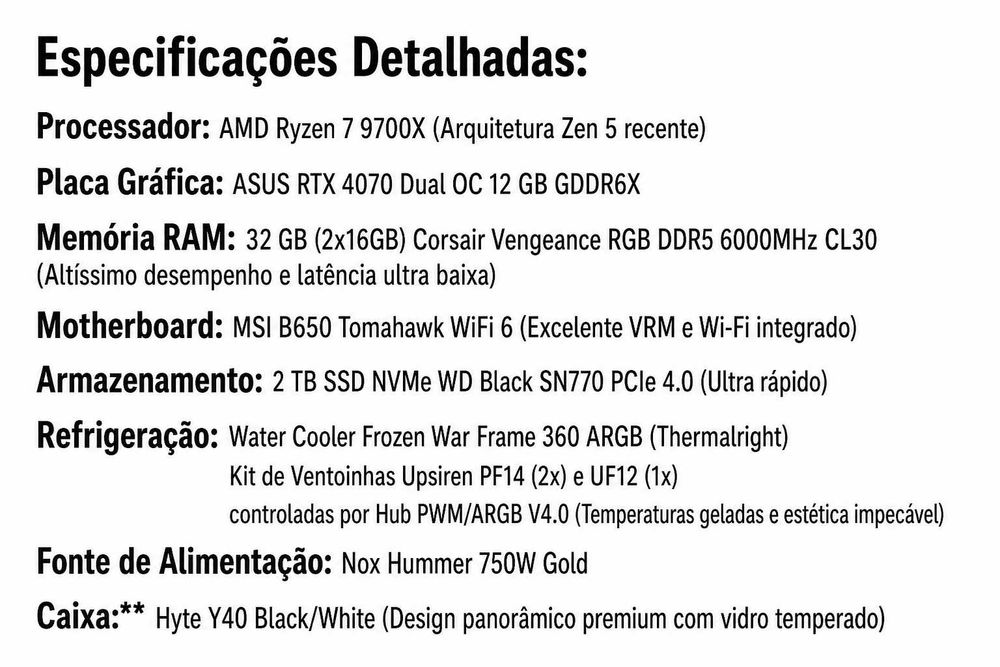Computador para jogos e muito mais.