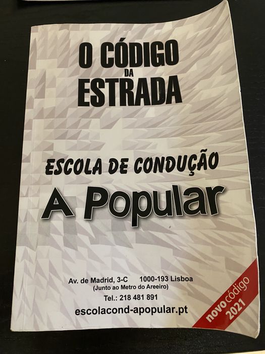 Livro código de condução- Escola A Popular