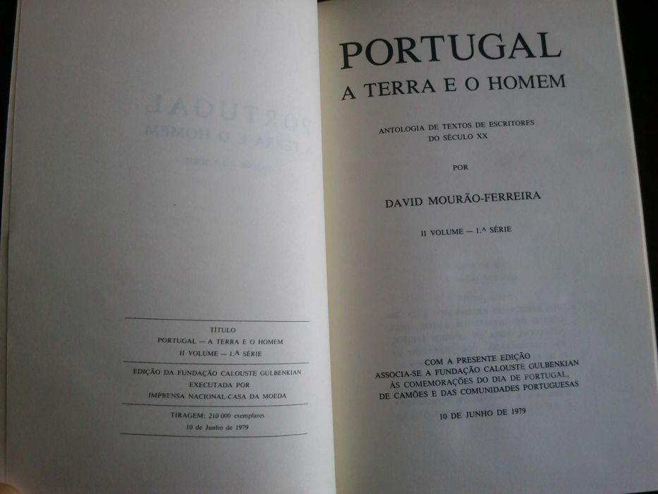 Portugal-A terra e o homem, II volume,1ª série David Mourão Ferreira