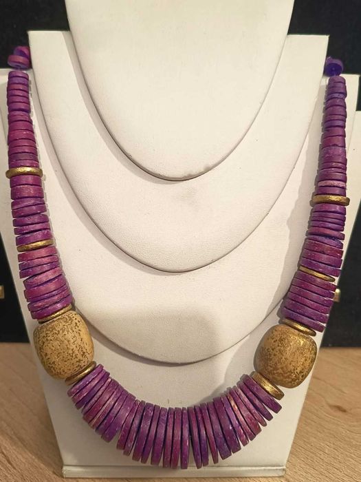 Naszyjnik drewniany etno/boho typu heishi