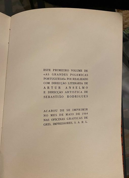 Livro "As Grandes Polémicas Portuguesas" - 2 volumes - 1964