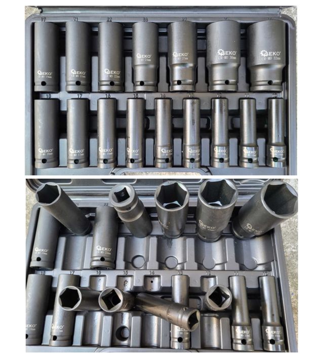 Набор ударных головок  1/2  Geko G10513-G10517