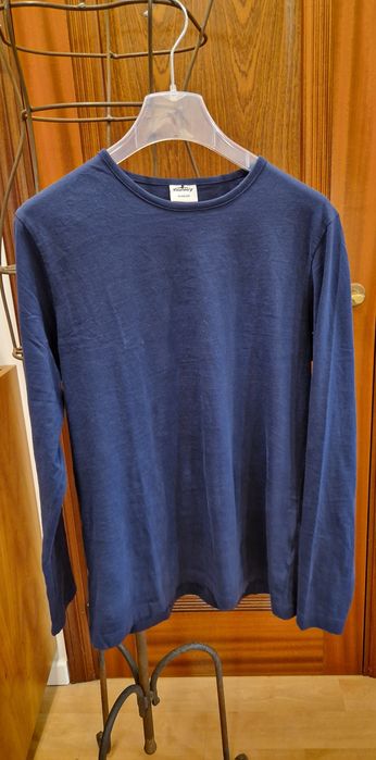 Męski T-shirt Ronley rozm.M(48/50) bawełna granatowa dł.rekaw nowy