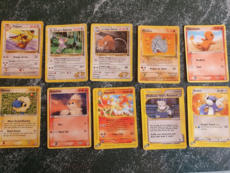 Lote Cartas Pokémon Raras Originais