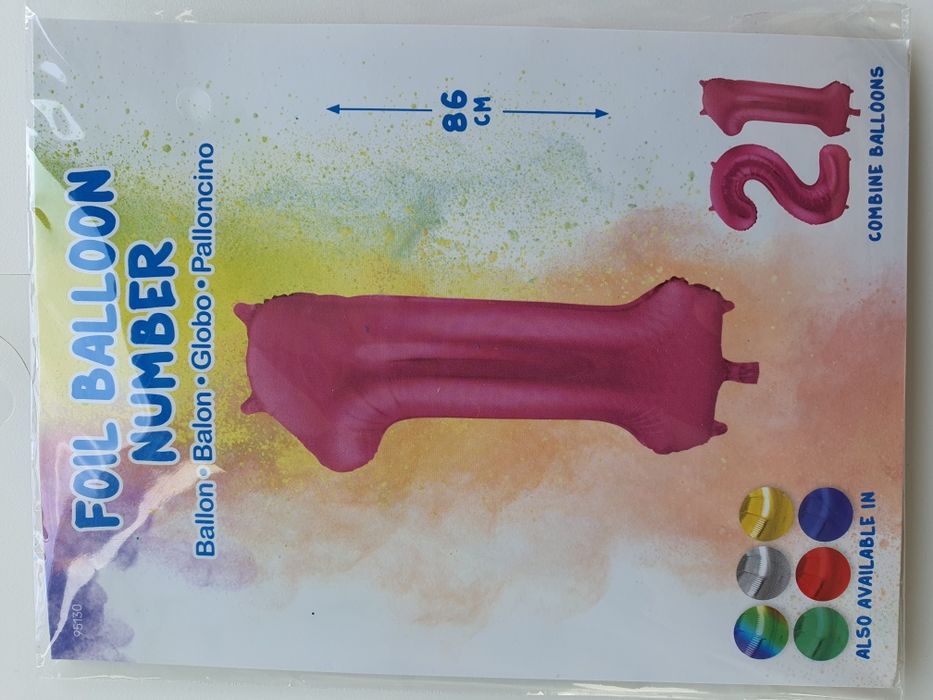 Balon foliowy cyfra 1 86cm hel