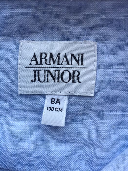 Lniana koszula Armani Junior, chłopiec 8 lat-140 cm