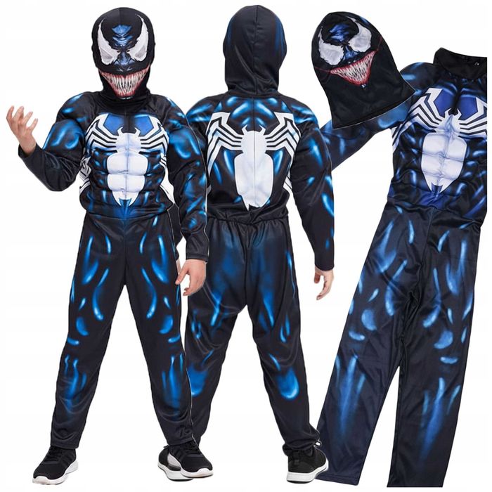Strój venom 110/116 cm avengers z mięśniami Rozmiar M