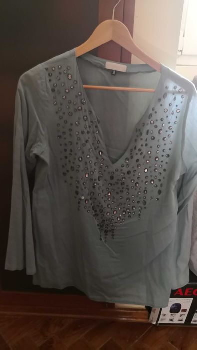 Blue-gray Tunic with Stone Appliqués. Brand ETXTRAT&PANNO