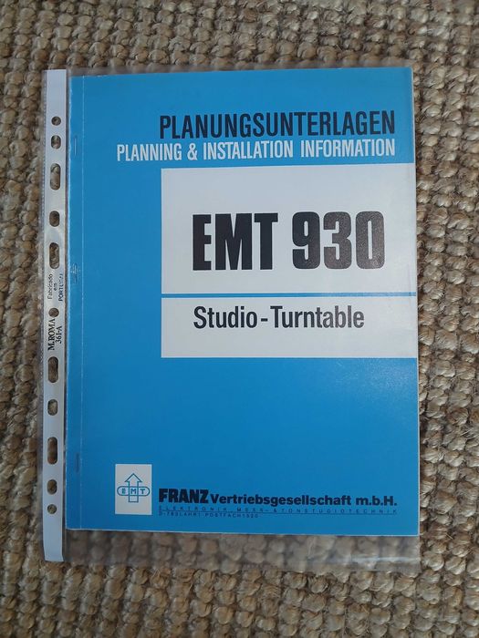 EMT 930 manual de instruções, como novo, muito raro