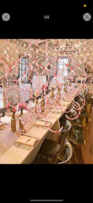 Girlanda metaliczna wirowa rose gold wesele 18 urodziny impreza uro