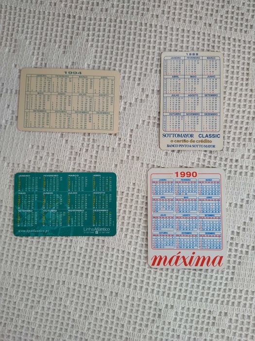 Calendários de Bancos - 1989 / 1990 / 1994 / 2000