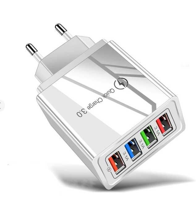 Зарядний пристрій Alitek Classic 4 Port: QС3.0 + 3x3.1A White/Grey