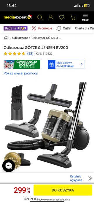 Odkurzacz GÖTZE & JENSEN BV200 — stan idealny, używany 2 tygodnie