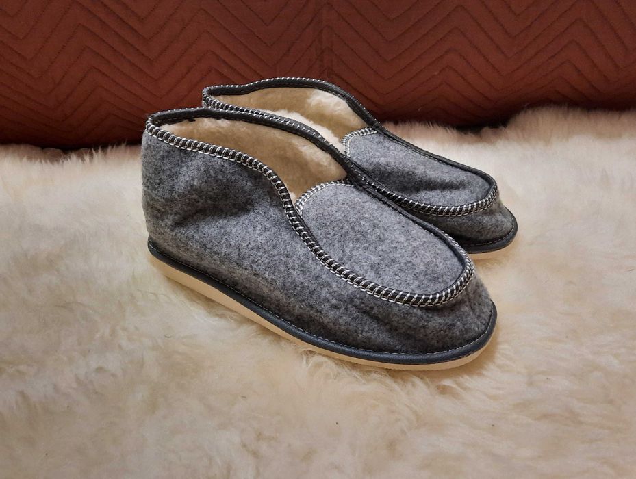 Чоловічі та жіночі кімнатні чуні-калоші з овчиною, тапочки-чуні