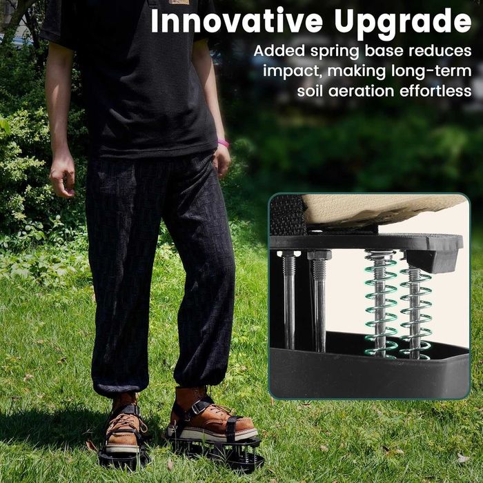 Buty do napowietrzania trawnika stalowymi kolcami aeracji nowe