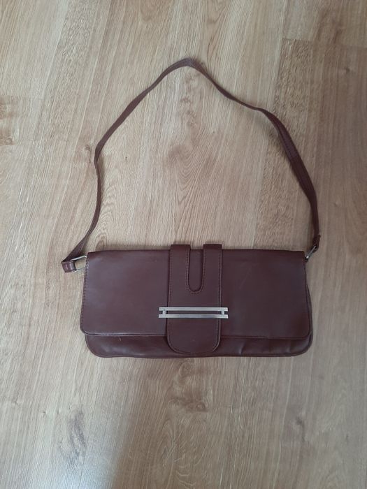 Torebka skórzana brązowa retro