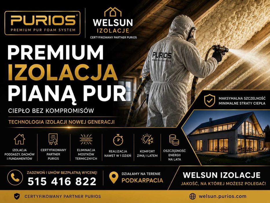 Ocieplenie Piana PUR Łańcut • Termowizja Gratis • Termin 3–7 dni