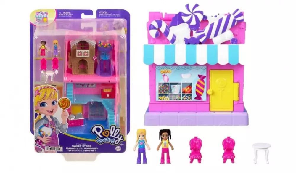 Polly Pocket. HNB03 Sklepik ze słodyczami + 2 laleczki. Polly Pocket