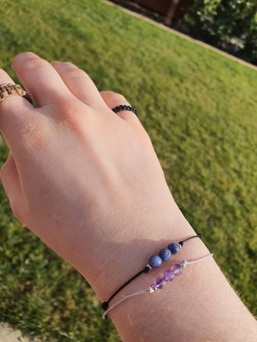 Bransoletki minimalistyczne handmade z kamieniami witchcraft fairycore