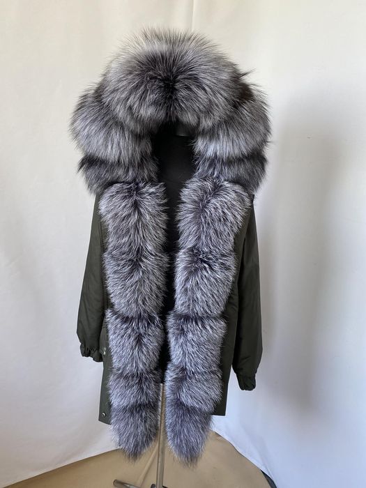 Женская зимняя парка, куртка с мехом финской чернобурки, 42-60 размеры