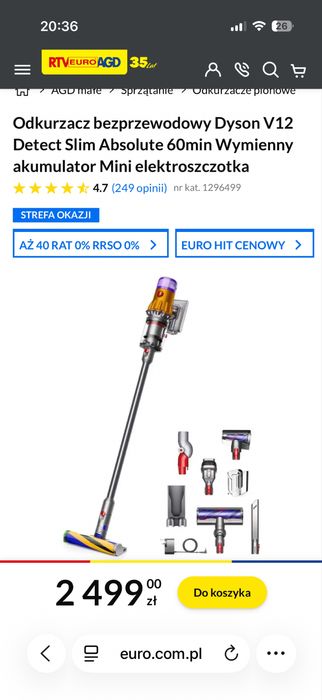 Dyson v12 detect slim+dodatkowa bateria
