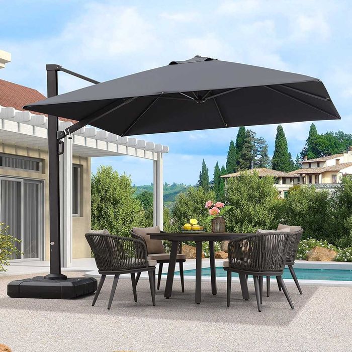 Nowy duży parasol ogrodowy / parasolka / 2,74m×2,74m / szary / Purple Leaf !A3513!