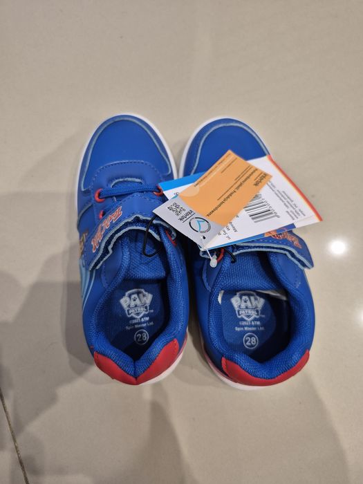 Nowe buty dziecięce psi patrol 28 na rzep niebieskie sportowe z białą