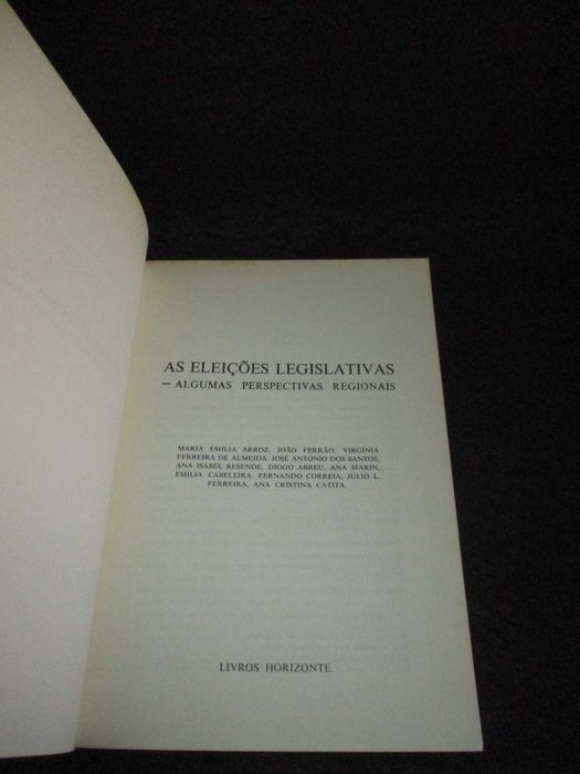 Livro As Eleições Legislativas Algumas Perspectivas Regionais