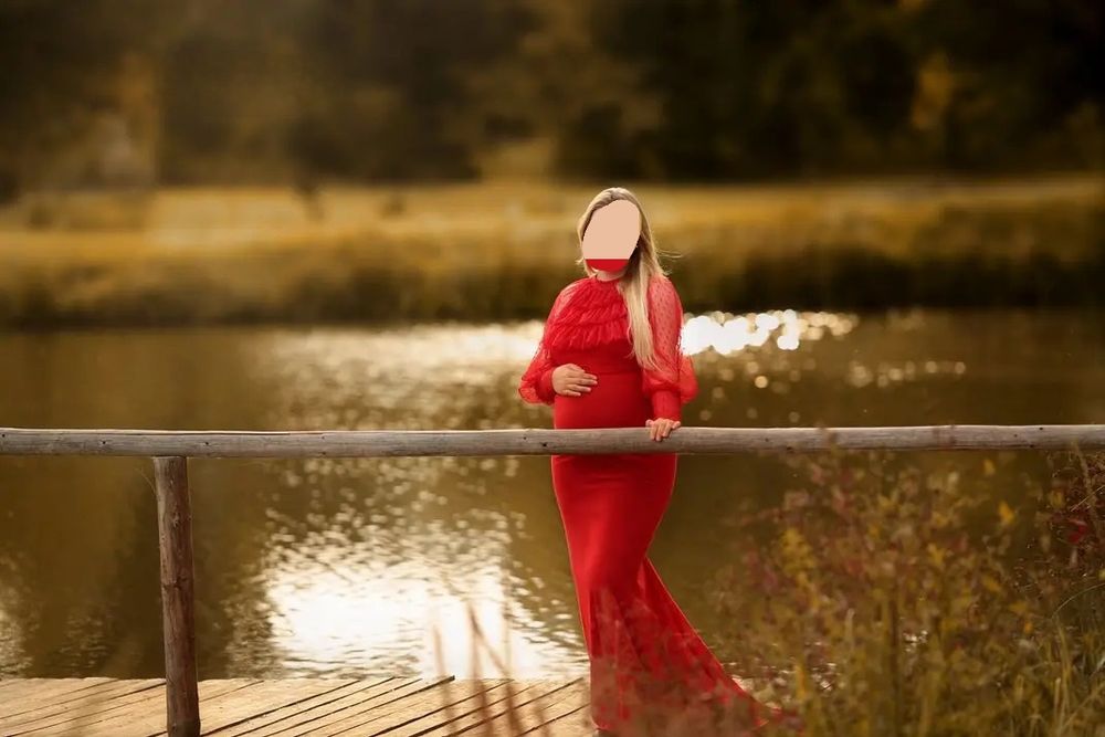 Suknia sukienka do sesji ciążowej