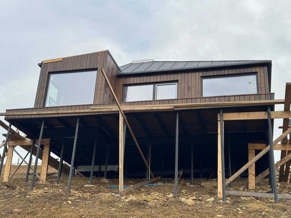 Будівництво каркасних будинків - Модерн / Скандинави / A-Frame, Дом з зруба