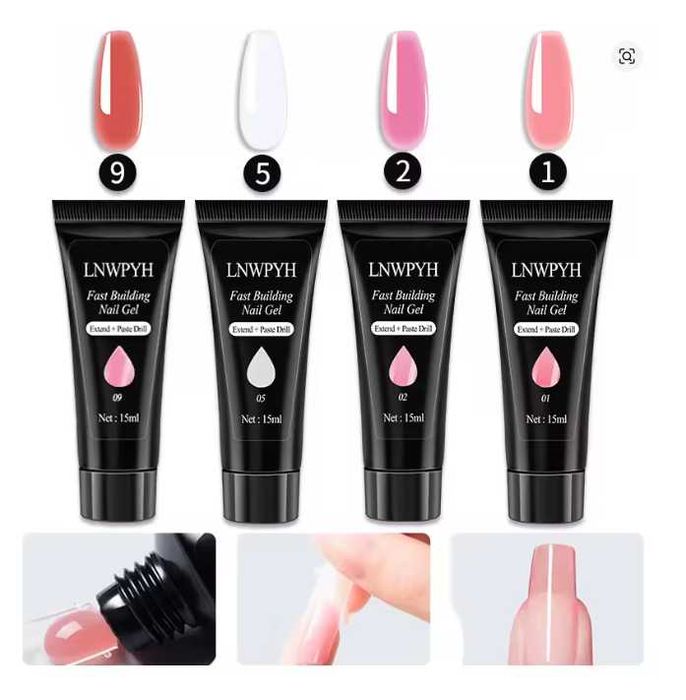 Kit completo unhas gel polygel com lampada e broca